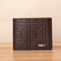 Nouveau Portefeuille Homme Tendance en Cuir PU avec Motif Pierre Rayé, Porte-Cartes Court, Porte-Monnaie et Chaînes Décoratives Populaires