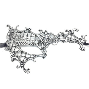 Masque de fête demi-visage en dentelle pour femme, masque sexy à une œillette en feuille d'or, accessoires de mascarade d'Halloween pour adulte - Product Image 6