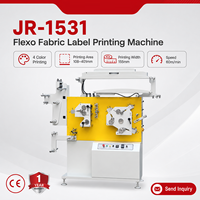 Machine d'impression flexographique JR-1531 4 couleurs, vitesse 60 m/min, pour ruban satiné, nylon, taffetas, papier, tissu, impression d'étiquettes tissées