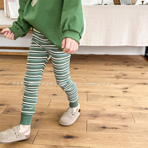 2025 primavera per bambini indossano nuovi abiti primaverili e autunnali <span class=keywords><strong>leggings</strong></span> a righe pantaloni per bambini - Product Image 4