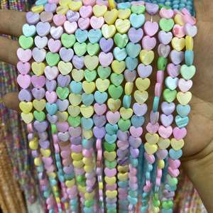 50 pezzi 8MM naturale acqua dolce forma di cuore colorato bianco amore madreperla per fai da te collana bracciale creazione di gioielli - Product Image 2