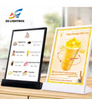 Boîte lumineuse LED en acrylique en forme de L pour menu, affichage A4, luminosité réglable, pour comptoir A3, liste de prix, éclairage pour salons de thé