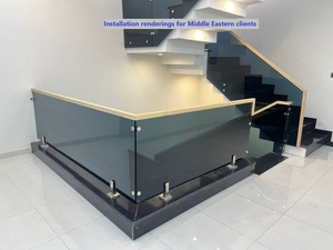 HL Moderne Collier de serrage en acier inoxydable 201 pour <span class=keywords><strong>verre</strong></span>, pour clôture de piscine sans cadre, garde-corps en <span class=keywords><strong>verre</strong></span>, balcon, escalier, villa, hôtel, appartement, 1er étage - Product Image 6