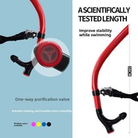 Tuba de plongée en silicone professionnel à fixation frontale pour hommes et femmes adultes - Tube respiratoire pour entraînement de natation et plongée en apnée