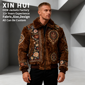 جاكيت طيار رجالي مقاوم للماء من الصوف لعام 2025 من المورد المصنع، جاكيت بومبر عتيق مخصص، جاكيت شتوي للرجال - Product Image 2