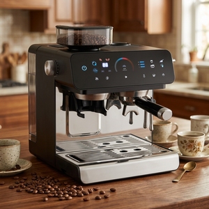 Cafetera Espresso Semiautomática Doméstica con Molinillo Integrado + Extracción de Espresso + Espumador de Leche, Control PID, Cabezal de Extracción de 58 mm - Product Image 2