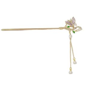 Pinza para el pelo con borlas de perlas para mujer, pasadores de pelo estilo chino, horquillas hechas a mano con mariposas, accesorios de encanto, adornos para el cabello - Product Image 5