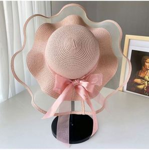 Western New Image Lace-trimmed Bow Travel Sun Protection Sun <b>Straw</b> Beach Hat Unisex with Cycling - Product Image 6