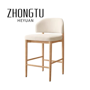 Tabouret de comptoir en bois de style moderne pour la cuisine villa club, design pour la restauration à usage commercial, comptoir de bar et <span class=keywords><strong>chaise</strong></span> en tissu - Product Image 1