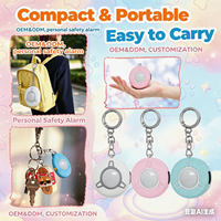 Rechargeable 130dB Personal Security Alarm Keychain Anti-Attack Emergency Personal Alarm with LED Flashlight for Self-Defense
