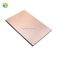 Panneaux composites en aluminium brossé revêtus de PE, couleur bronze, pour murs-rideaux