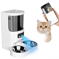 Comedero Automático Inteligente para Mascotas con WiFi Tuya de 4L, Alimentación Lenta, Pantalla LCD, Doble Recipiente de Acero Inoxidable, Grabación de Voz, Dispensador de Comida para Perros y Gatos