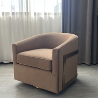 Ferly Offre Spéciale Reginald Chaise Pivotante en Cuir-Base en Chêne Meubles de Salon Fauteuil Canapé à Siège Unique