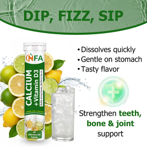 Wholesale Custom Calcium Effervscent Tablets with Vitamin D3 Buils Strong Bones Lemon Lime Flavor Immune Booster Supplement - Product Image 5