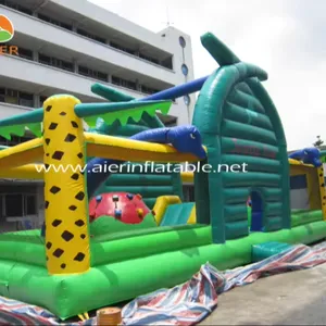 2024 new design inflatable dinosaur jungle funland large inflatable jungle amusement park