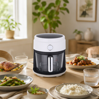 Friteuse à air numérique sans huile 3,5 L avec panier en verre visible, température réglable, cuisson rapide, friteuse saine pour la cuisine