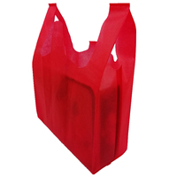 Sac de courses en tissu non tissé 100 % PP biodégradable 30-40 GSM, sac T-shirt écologique et sac à découpe en U pour l'emballage