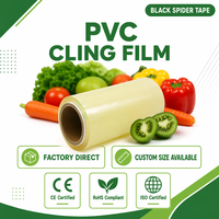Film alimentaire en PVC, film étirable en plastique de qualité alimentaire, film d'emballage hautement transparent, rouleau de plastique de qualité alimentaire, échantillon gratuit