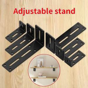 Black <b>Stainless</b> <b>Steel</b> L <b>Angle</b> Heavy Duty Wall <b>Bracket</b> 90 Degree Right <b>Angle</b> Adjustable <b>Angle</b> Code 2mm Thickness DIY Furniture - Product Image 4