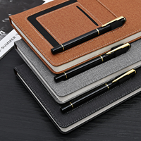 Personnalisez votre propre logo, papeterie de bureau, carnet A5 de qualité supérieure, texture en lin, journal en cuir PU avec boucle pour stylo et poche