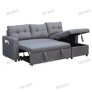 Modern Multi-Functional Upholstered Fabric <b>Sleeper</b> Couch Convertible <b>Sofa</b> Bed for Apartment or Villa Living Room Use MUSEN - Product Image 2