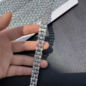 Catena <span class=keywords><strong>di</strong></span> Diamanti in Plastica a Tre File, Misura 10, Eco-Friendly, Strass 3D, Cristallo Luccicante, Accessorio per <span class=keywords><strong>Abbigliamento</strong></span>, Decorazione Fai-da-Te - Product Image 4