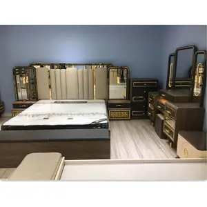 Bed Headboard Bedroom Suite Set Furniture King Size Bed with led Bed Set Europe Style King Size