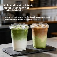 Couvercle de gobelet jetable en PET de 95 mm de diamètre avec paille, personnalisé pour boissons froides, Americano glacé, thé au lait, emballage à emporter, Guangdong