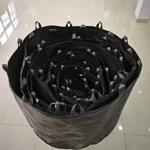 HOKBG 25 35 Bolsas de cultivo tejidas de PP negras portátiles y reutilizables de 50 galones para plantación de vivero con asas Precio de fábrica - Product Image 1