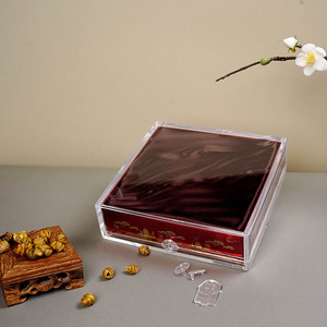 Caja de embalaje de acrílico transparente en stock, caja cuadrada de plástico para nido de pájaro, pepino de mar y ginseng americano, engrosada - Product Image 3