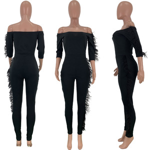 Partito <span class=keywords><strong>sexy</strong></span> off spalla di pelliccia di tuta <span class=keywords><strong>abbigliamento</strong></span> donna 2019 - Product Image 2