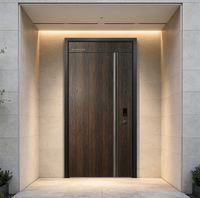 Porte d'entrée pivotante moderne en acier de sécurité extérieur de luxe, nouvelle conception 2026, portes extérieures en acier massif pour maison et villa