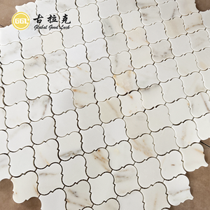 Mosaico de Mármol Calacatta Ámbar con Diseño de Linterna para Decoración de Paredes y Pisos de Hoteles y Villas, Revestimiento para TV - Product Image 1