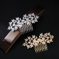 Cunyan 2025 bijoux de cheveux de luxe Bling plaqué or Zircon peigne casque pour bal mariage anniversaire accessoires de cheveux de mariée