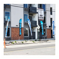 Drapeau à plumes personnalisé avec graphiques double face accrocheurs et montage sans outil pour les programmes de marketing des distributeurs en gros