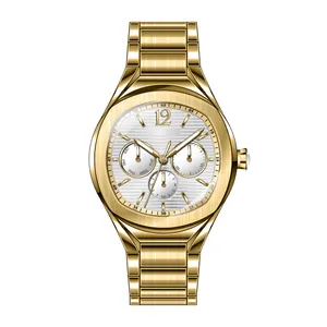 Gold Fashion Watch For Man Luxury Calendar Custom Sport Watch Multifunctional Movement Odm Watch