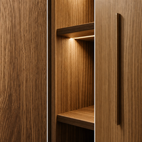 Ensemble de meubles de chambre à coucher de luxe pour chambre principale et hôtel avec armoire, commode, rangement, lit king size, design moderne