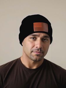 Mỹ Cờ 3D Thêu Hình Ảnh Beanie Hat Cho Nam Giới Phụ Nữ USA Chiến Thuật Bánh Quà Tặng - Product Image 4