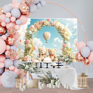 Lindos osos de peluche, globos de aire caliente Los fondos de <span class=keywords><strong>fotos</strong></span> son perfectos para fiestas de cumpleaños y decoraciones de ducha de revelación de género. - Product Image 4