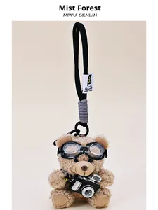 Dễ Thương Gấu Bông Đèn Flash Máy Ảnh Sang Trọng <span class=keywords><strong>Keychain</strong></span> Đồ Chơi Với Mặt Dây Chuyền PP Bông Đầy 11-30Cm Kích Thước Unisex Quà Tặng Cho 14 + Năm - Product Image 5