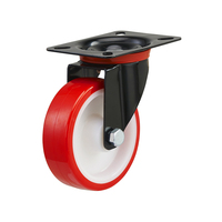 Roue à roulettes AUGUS 3/4/5/6/8 pouces en PU rouge/caoutchouc élastique bleu/caoutchouc noir/PVC rouge/PP blanc/PA pour l'industrie