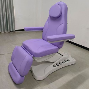 Fauteuil de massage en cuir PU rose avec siège inclinable réglable et appui-tête intégré pour usage en salon - Product Image 4