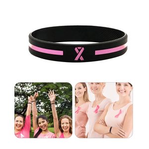 Bracelets en silicone de sensibilisation au cancer du sein d'événements de ruban rose personnalisés bon marché - Product Image 3