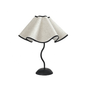 Warm Bedside Nightstand <strong>Lamp</strong> Retro <strong>Tall</strong> Table <strong>Lamp</strong> with Fabric Shade Traditional Desk <strong>Lamp</strong> Black Base for Bedroom <strong>Living</strong> <strong>Room</strong> - Product Image 6