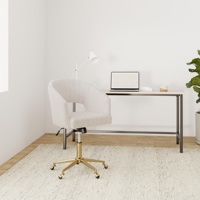 Chaises de bureau confortables et personnalisables en tissu beige pour salon, chambre, bureau, coiffeuse et bureau à domicile, avec roulettes pivotantes réglables