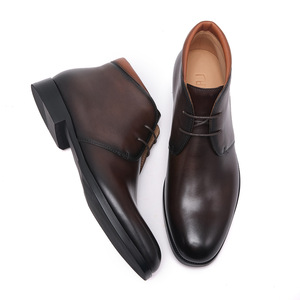 Botas <span class=keywords><strong>Chelsea</strong></span> de Piel Genuina Hechas a Mano para Hombre, Botines Clásicos de Caña Alta con Cordones, Transpirables y Antideslizantes, Zapatos de Vestir a la Moda - Product Image 6