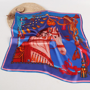 Foulard carré en soie 100% pour animatrice, écharpe de luxe, impression en Satin Mulberry, 53x53 CM - Product Image 4
