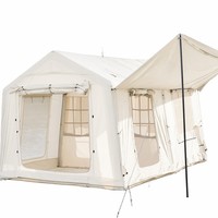 Tente de camping gonflable en coton PVC imperméable personnalisable, grand espace, ouverture rapide automatique, tente pneumatique portable, quatre saisons