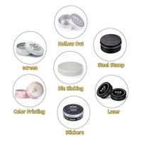 Boîte en aluminium personnalisée en gros, petite, vide, pour crème visage, avec couvercles à vis, laquée et sérigraphiée