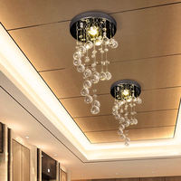 Lampe suspendue pour hôtel, restaurant, escalier, villa, moderne, luxueuse, blanc chaud, en forme de goutte de pluie, longue spirale, chaîne de cristal K9